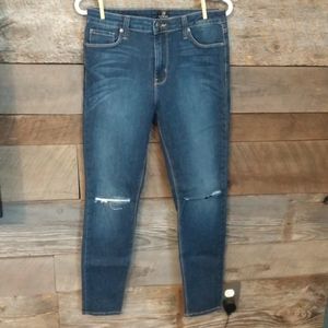 Just Black Skinny Jeans with Distressed Knees